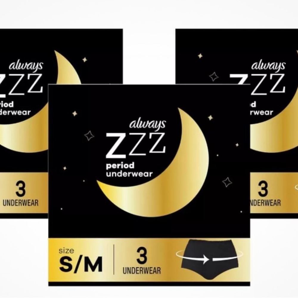 Lot of 3 Always ZZZ Overnight Disposable Period Underwear Women Size S/M 3 Count